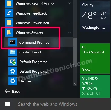 10 cách mở Command Prompt (CMD) trên Windows 10