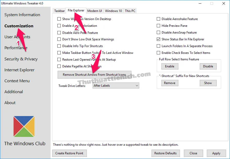 3 Cách xóa mũi tên bên cạnh Shortcut trên Windows 7/8/10