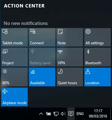 4 Cách tắt nhanh Action Center trên Windows 10