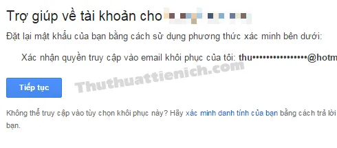 [Bảo mật Gmail] Thiết lập email dự phòng giúp lấy lại mật khẩu khi mất