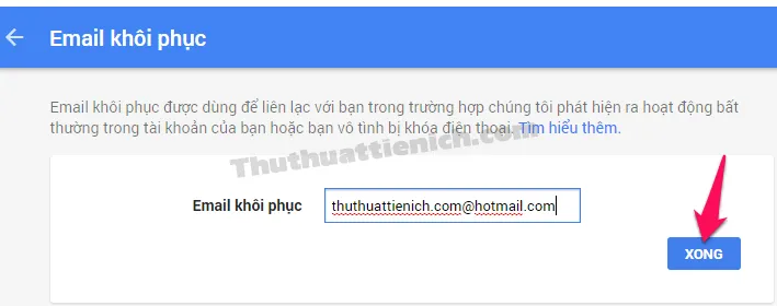 [Bảo mật Gmail] Thiết lập email dự phòng giúp lấy lại mật khẩu khi mất