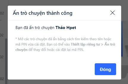 Cách ẩn, bỏ ẩn tin nhắn Zalo, xem tin nhắn đã ẩn trong Zalo