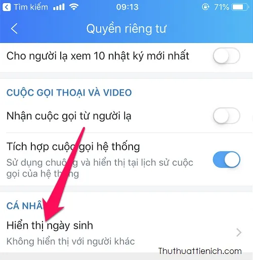 Cách ẩn số điện thoại, ngày sinh, thông tin cá nhân trên Zalo