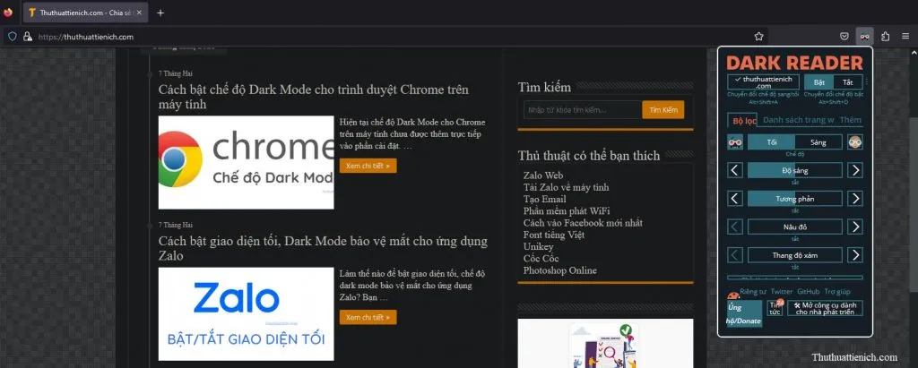 Cách bật chế độ Dark Mode cho trình duyệt Firefox trên máy tính