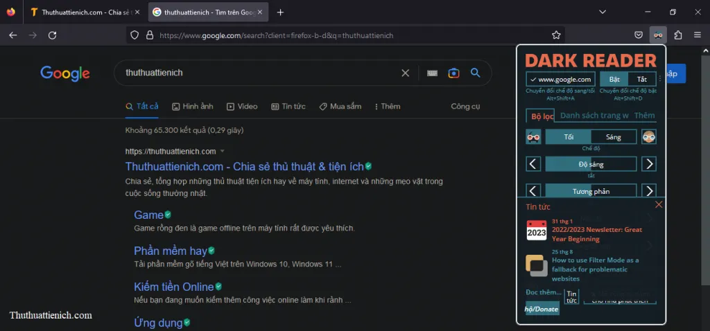 Cách bật chế độ Dark Mode cho trình duyệt Firefox trên máy tính