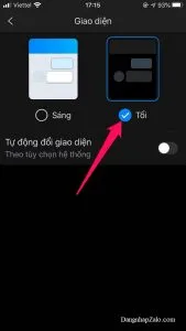 Cách bật giao diện tối, Dark Mode bảo vệ mắt cho ứng dụng Zalo