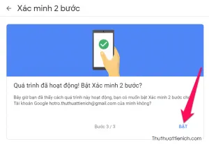 Cách Bật, tắt xác minh 2 bước cho tài khoản Gmail, Google