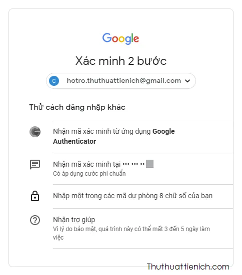 Cách Bật, tắt xác minh 2 bước cho tài khoản Gmail, Google