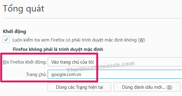 Cách cài đặt trang chủ cho trình duyệt web Chrome, Firefox, Cốc cốc, Edge, IE