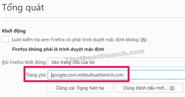 Cách cài đặt trang chủ cho trình duyệt web Chrome, Firefox, Cốc cốc, Edge, IE