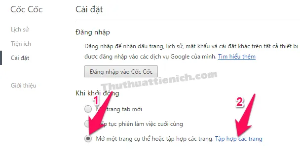 Cách cài đặt trang chủ cho trình duyệt web Chrome, Firefox, Cốc cốc, Edge, IE