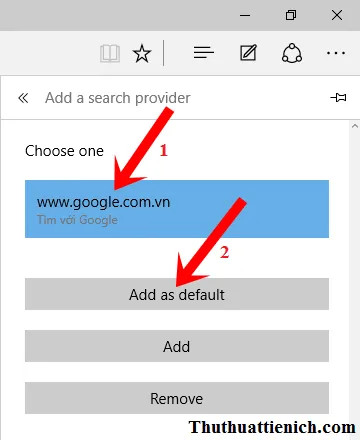 Cách chọn Google là công cụ tìm kiếm mặc định trên trình duyệt Microsoft Edge