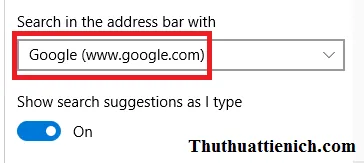 Cách chọn Google là công cụ tìm kiếm mặc định trên trình duyệt Microsoft Edge