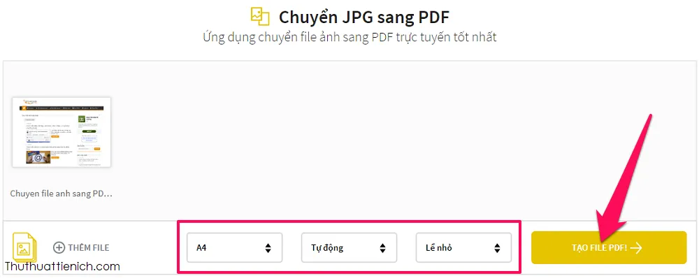 Cách chuyển đổi file ảnh (JPG/PNG) sang PDF online không cần phần mềm