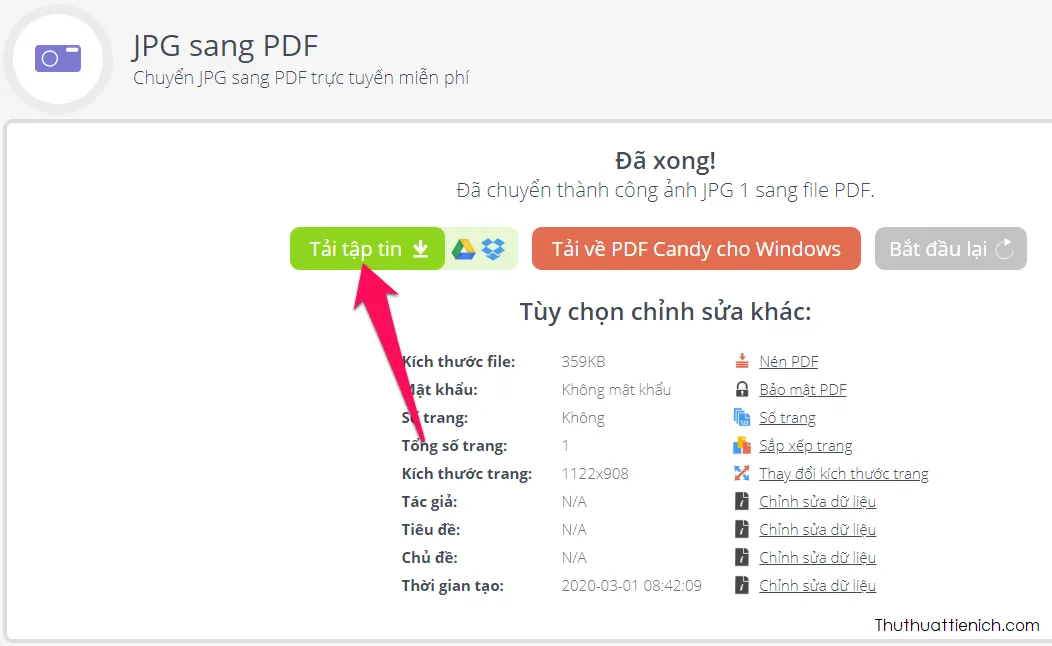 Cách chuyển đổi file ảnh (JPG/PNG) sang PDF online không cần phần mềm