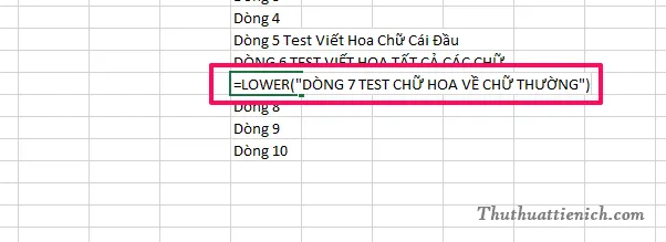 Cách đổi chữ thường sang chữ hoa và ngược lại trong Excel