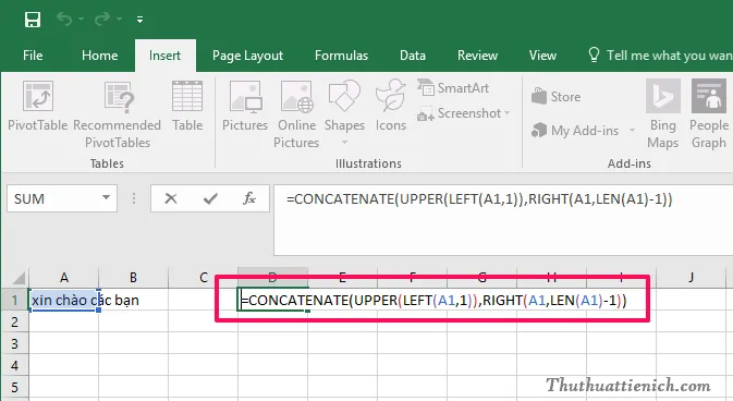 Cách đổi chữ thường sang chữ hoa và ngược lại trong Excel