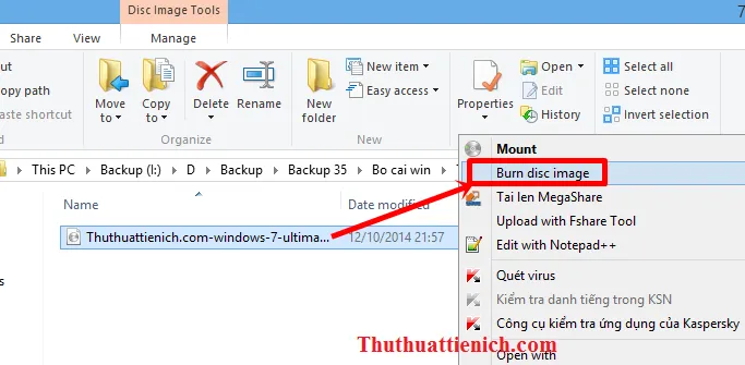 Cách ghi đĩa cài Win trên Windows XP/7/8/8.1/10 không cần phần mềm
