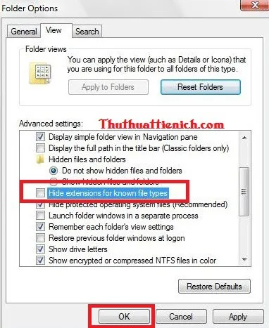 Cách hiện và sửa đuôi file trên Windows 10/8.1/7