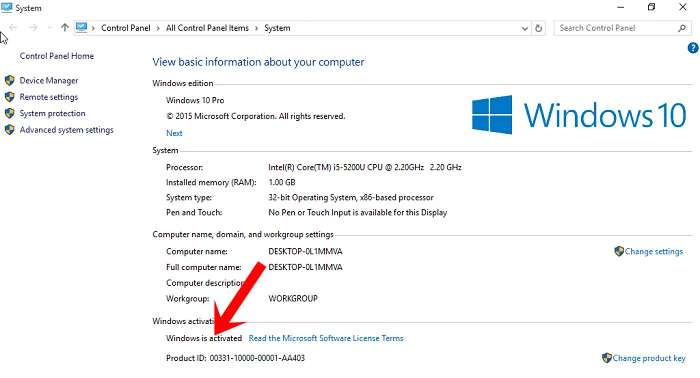 Cách kiểm tra Windows 10 đã được Active chưa?