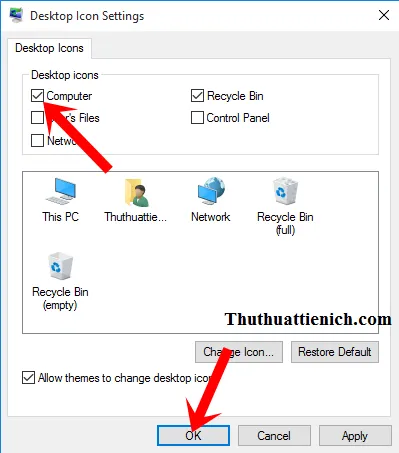 Cách làm hiện biểu tượng My Computer trên màn hình Desktop Windows 10