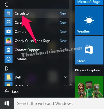 Cách mở máy tính (Calculator) trên Windows 7/8.1/10