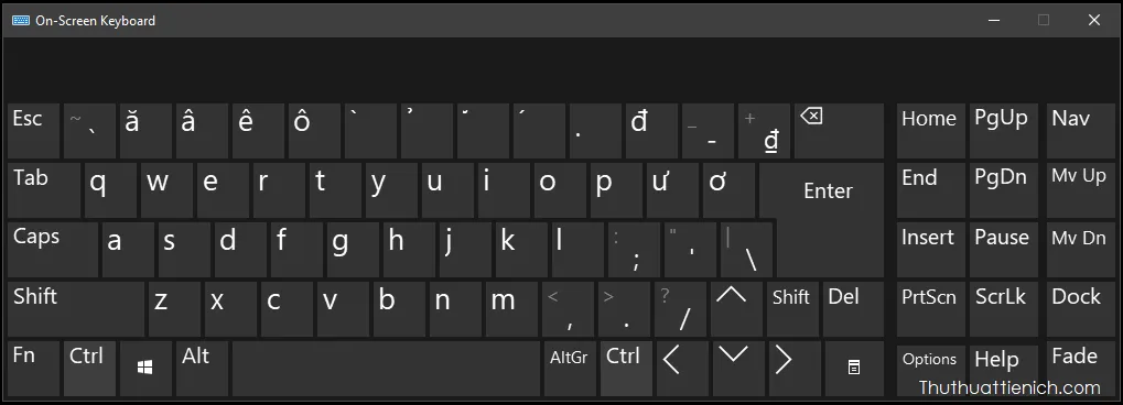 Cách mở nhanh bàn phím ảo (On-Screen Keyboard) trên Windows 10