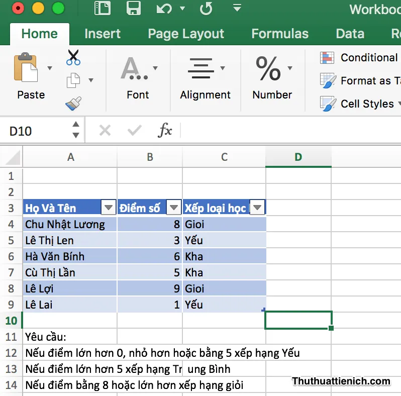 Cách sử dụng hàm IF trong Excel (2003-2016)