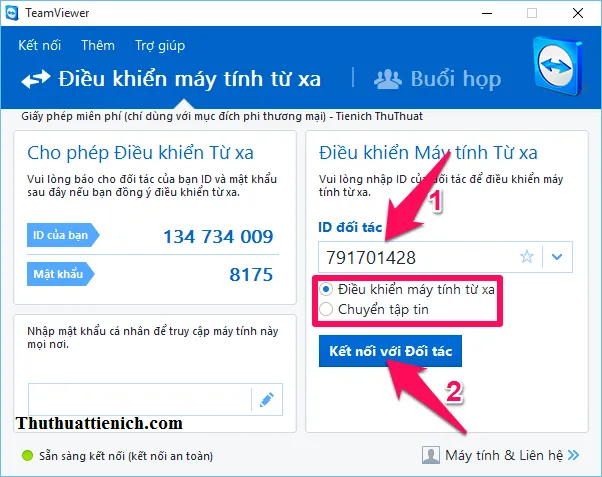 Cách sử dụng phần mềm Teamviewer điều khiển máy tính từ xa