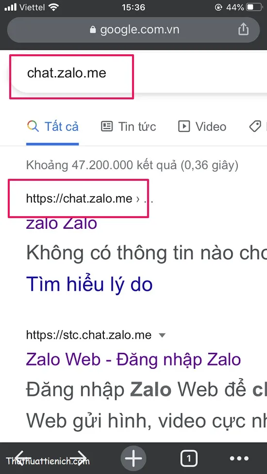 Cách sửa lỗi không vào được Zalo Web trên điện thoại