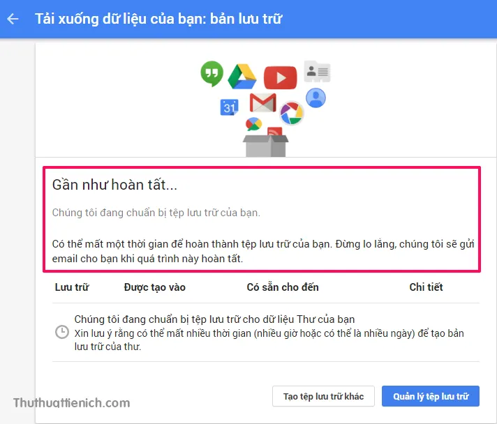 Cách tải toàn bộ hòm thư Gmail về máy tính lưu trữ, xem offline