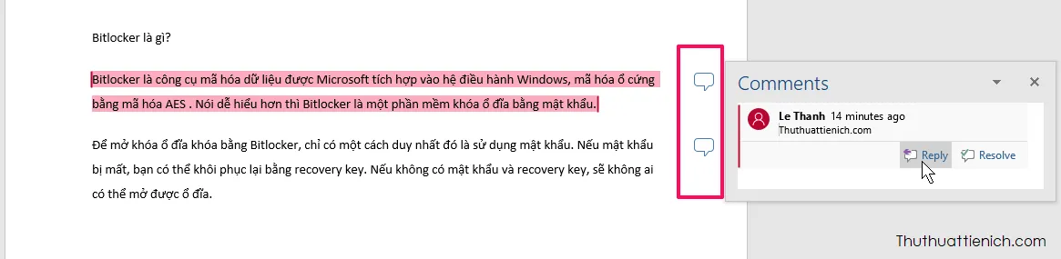 Cách tạo, chỉnh sửa và xóa comment (ghi chú) trong Word