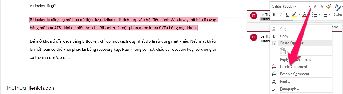 Cách tạo, chỉnh sửa và xóa comment (ghi chú) trong Word