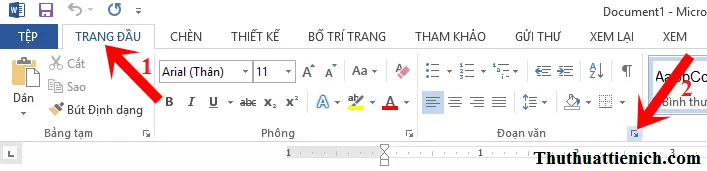 Cách tạo dòng chấm (…..) tự động bằng nút Tab trong Word 2013, 2010, 2007, 2003