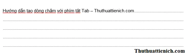 Cách tạo dòng chấm (…..) tự động bằng nút Tab trong Word 2013, 2010, 2007, 2003