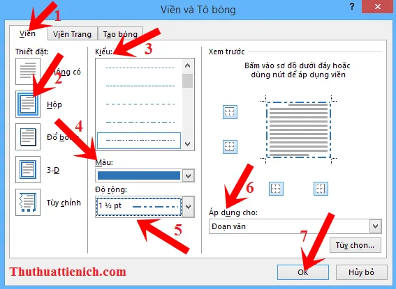 Cách tạo đường viền, viền trang trong Word 2003, 2007, 2010, 2013