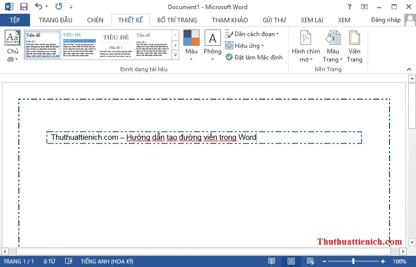 Cách tạo đường viền, viền trang trong Word 2003, 2007, 2010, 2013