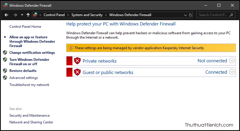 Cách tắt tường lửa (Windows Firewall) trên Windows 10/8/7 và XP