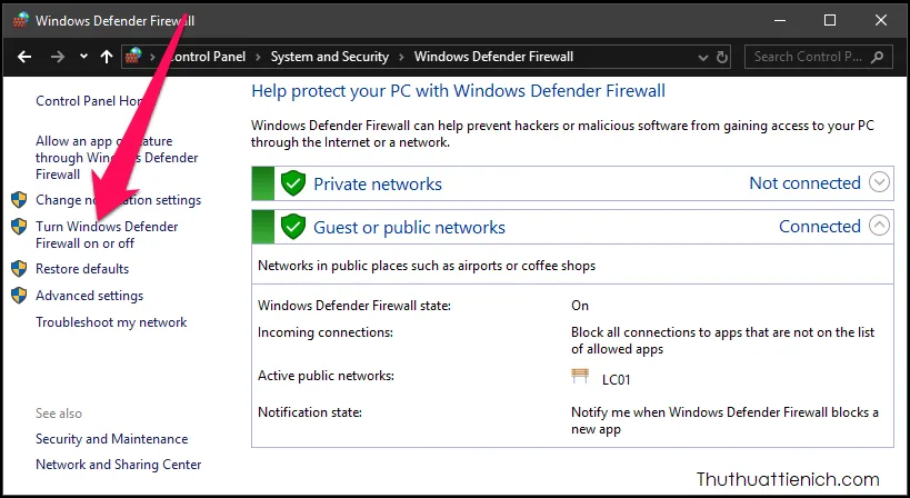 Cách tắt tường lửa (Windows Firewall) trên Windows 10/8/7 và XP