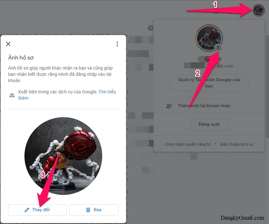 Cách thay đổi ảnh đại diện avatar Gmail