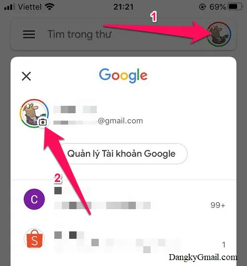 Cách thay đổi ảnh đại diện avatar Gmail