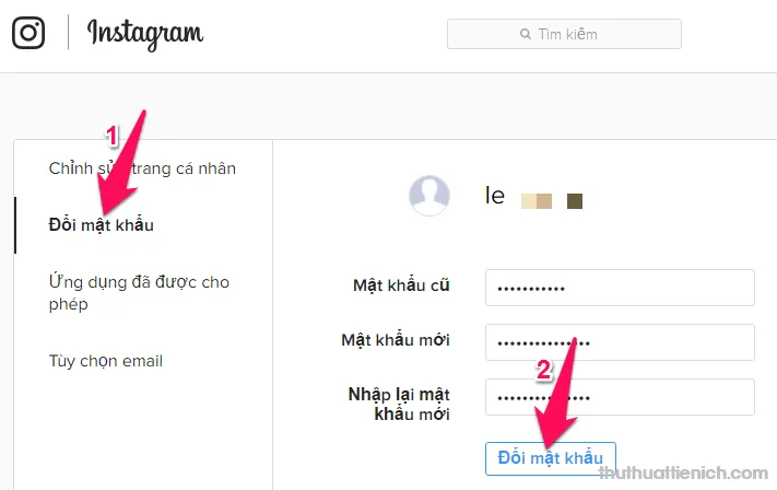 Cách thay đổi mật khẩu tài khoản Instagram nhanh nhất