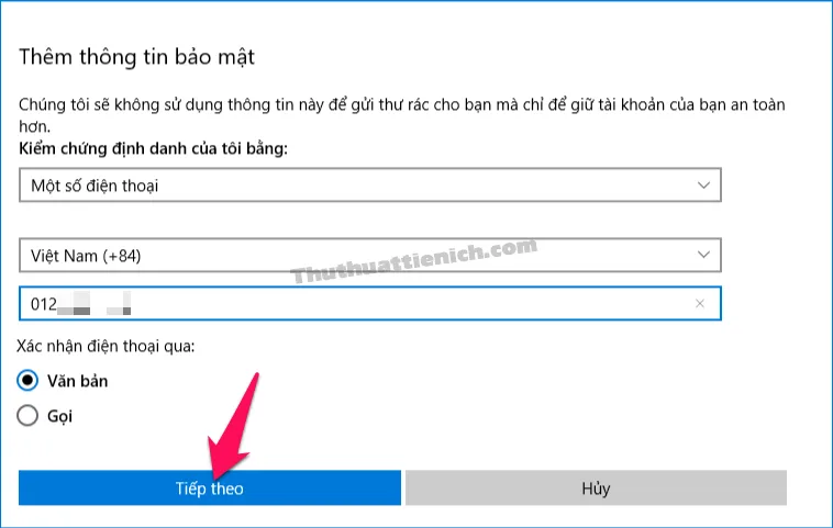 Cách thêm/xóa số điện thoại khôi phục, email dự phòng cho tài khoản Microsoft (Outlook/Hotmail)