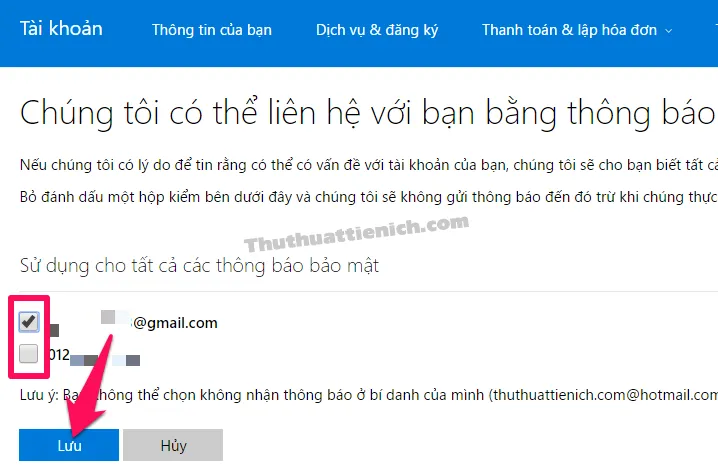 Cách thêm/xóa số điện thoại khôi phục, email dự phòng cho tài khoản Microsoft (Outlook/Hotmail)