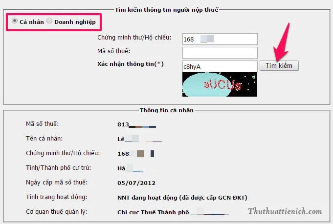 Cách tra cứu mã số thuế thu nhập cá nhân/công ty Online