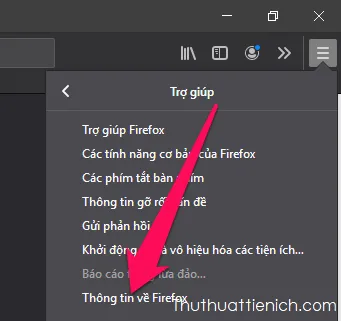 Cách Update trình duyệt Firefox lên phiên bản mới nhất