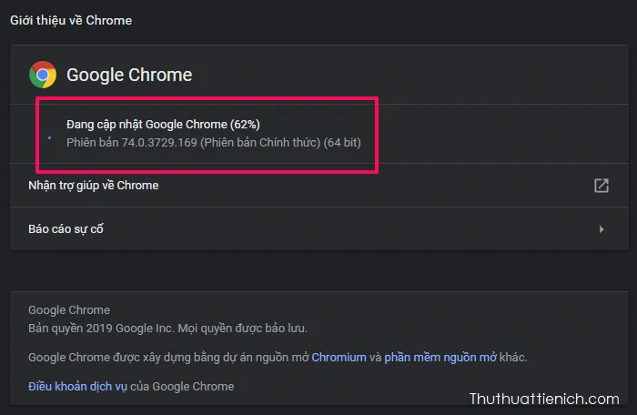 Cách Update trình duyệt Google Chrome lên phiên bản mới nhất