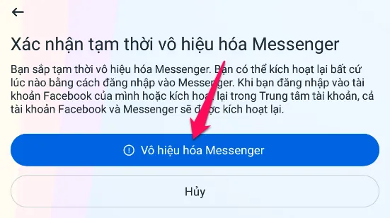 Cách vô hiệu hóa Messenger, khóa Messenger tạm thời trên máy tính