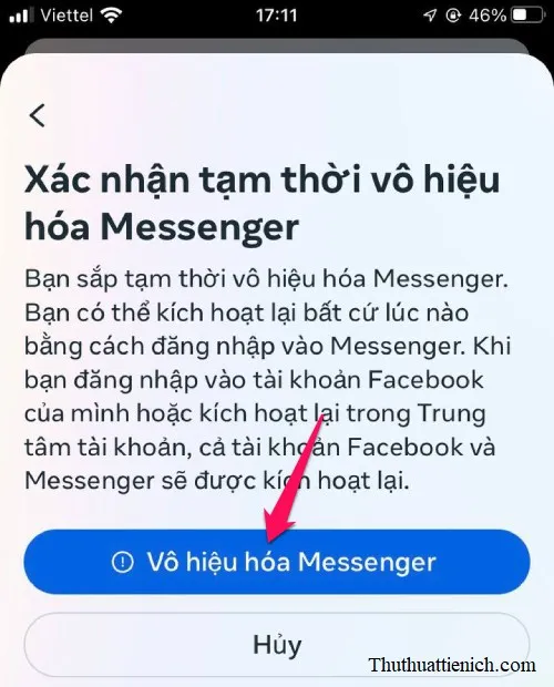 Cách vô hiệu hóa tài khoản Messenger tạm thời (Cập nhật tháng 03/2024)