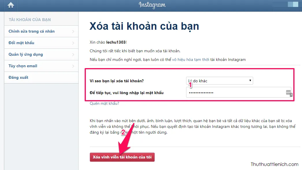 Cách vô hiệu hóa, xóa tài khoản Instagram tạm thời & vĩnh viễn